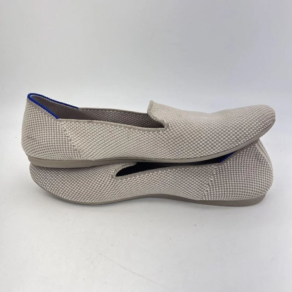 Rothy’s The Loafer Women Size 8 W Knit Flat Slip On Shoes Beige